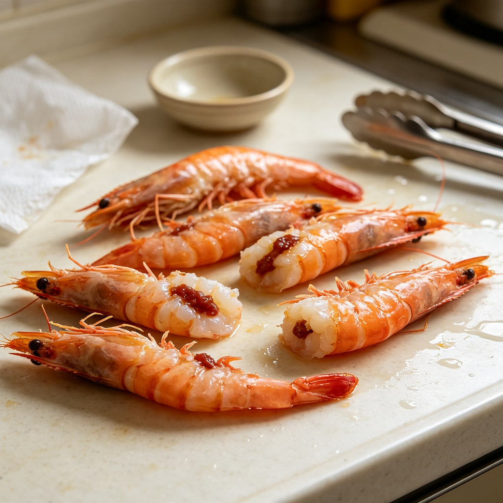 Fresh Mantis Shrimp And Sweet Prawns