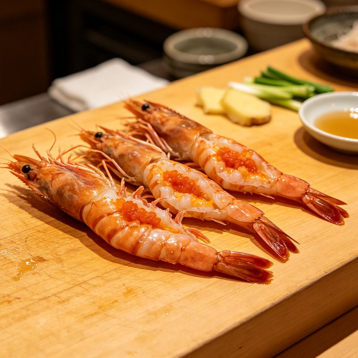 Fresh Mantis Shrimp And Sweet Prawns