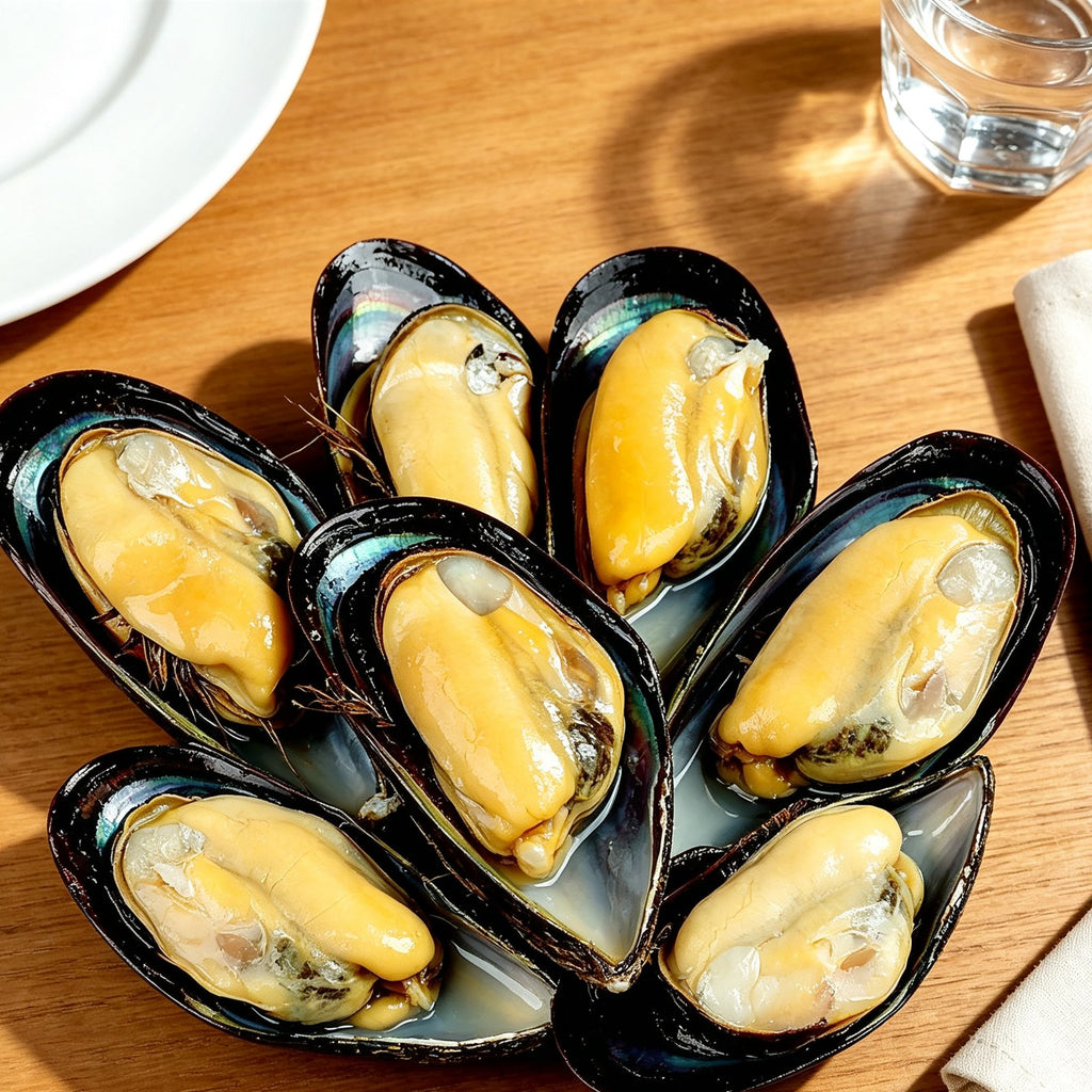 Fresh Mussels In Black Shells