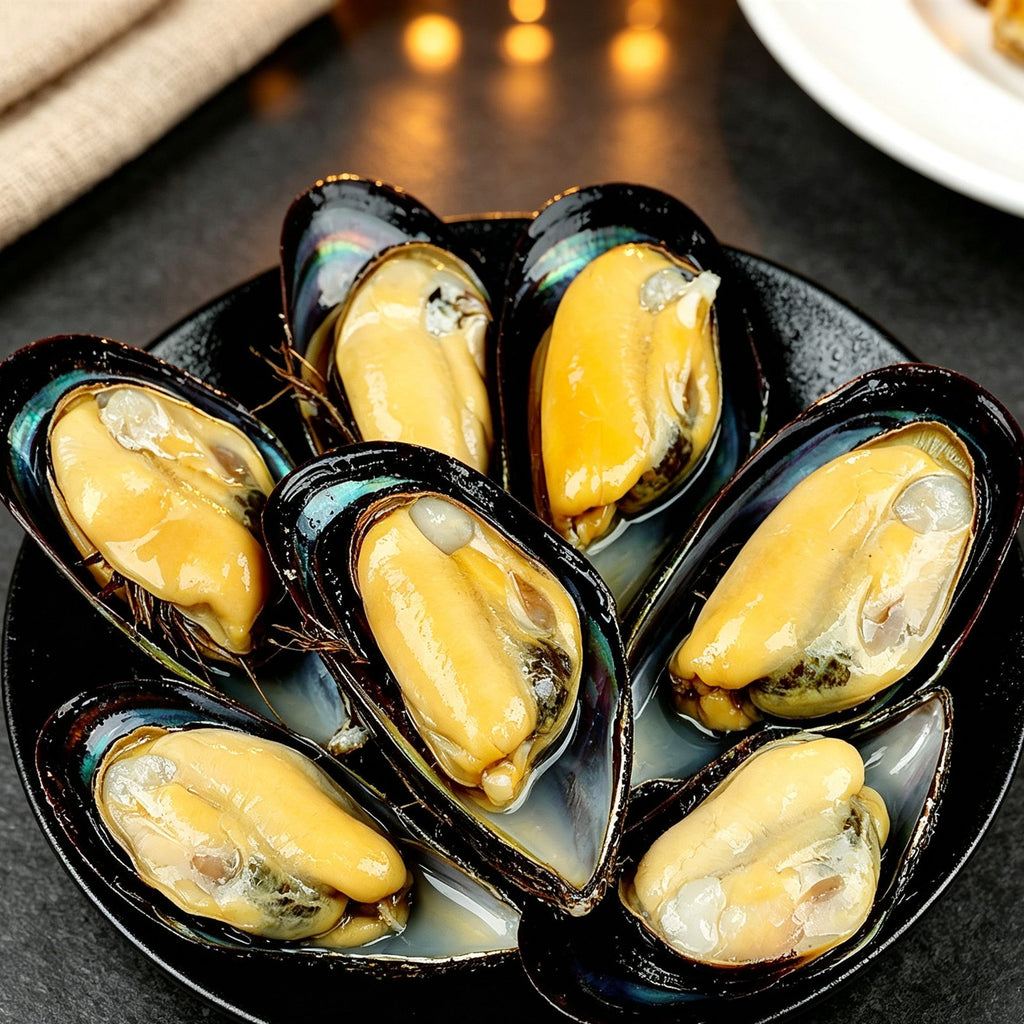 Fresh Mussels In Black Shells